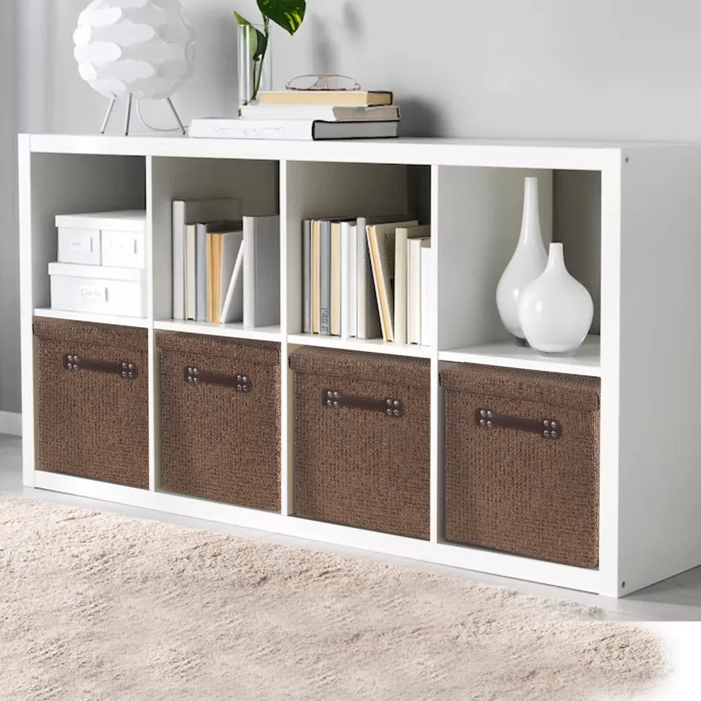 JYSK Storage Box Brown Foldable Rattan Style H 30cm x W 32cm x L 32cm x 1