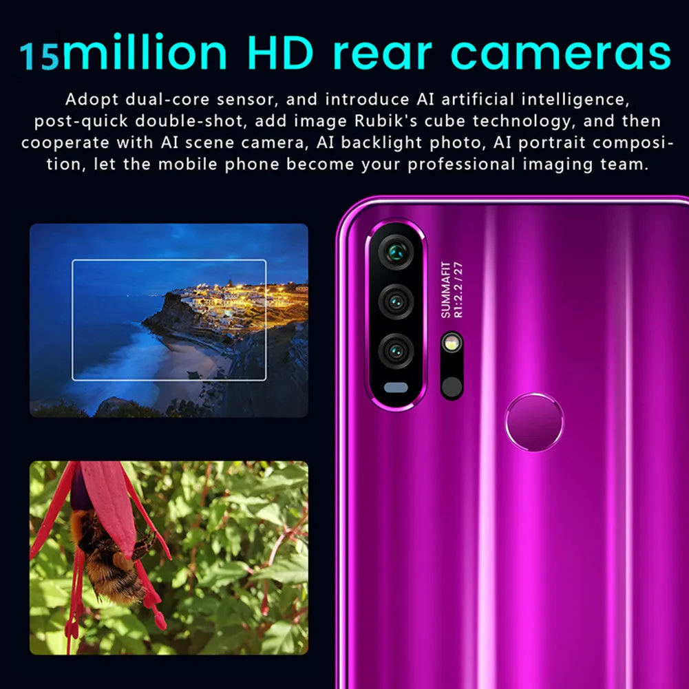 R30 pro Smart Phone 4G Network 3G   64g High Configuration Face Recognition Fingerprint Recognition Phone blue_European regulations